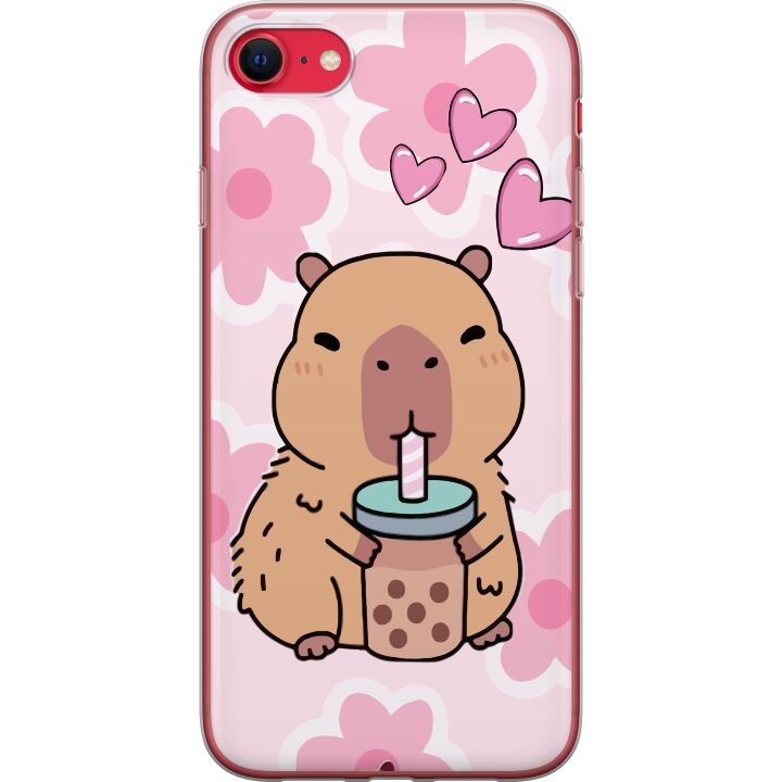 Kompatibelt Mobilskal till Apple iPhone SE (2020) Kawaii Capybara Hjärtan Anime Stil Söt Design Djurmotiv TikTok Populärt Present Tjej