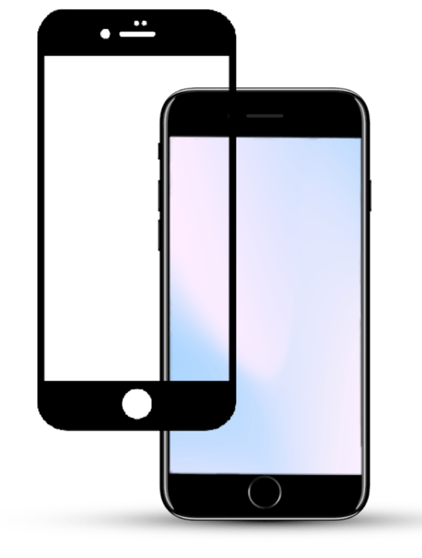 1-Pack IPHONE SE BLACK Skärmskydd - Härdat Glas 9H - Super kvalitet 3D