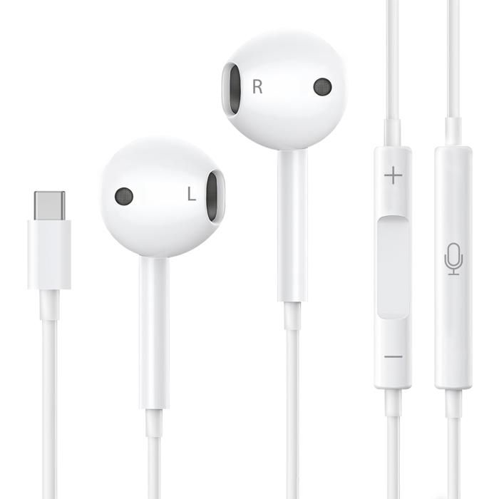 Trådbundna hörlurar för iPad 11/10/Air 13/Air 11/Air 5/Mini 7/Mini 6/Pro 13/Pro 11 - in-ear med mikrofon och volymkontroll