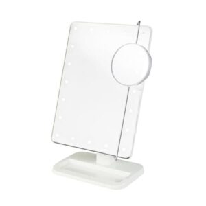 UNIQ Hollywood Spegel Med LED-ljus + Liten Spegel Med 10 x Förstoring - Vit
