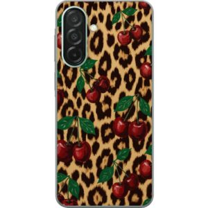 Kompatibelt Mobilskal till Samsung Galaxy A26 Körsbär leopard mönster körsbär retro rockabilly pinup stil körsbär tryck leopard bakgrund mode konst