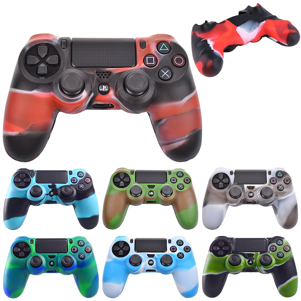 Silikonskydd / Skydd till PS4 Kontroll - Kamouflage - 7. Blå/Grön