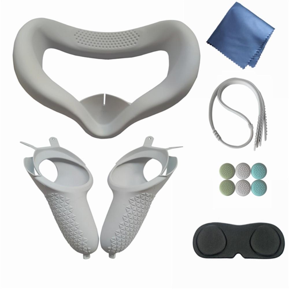 Oculus Quest 2 Silikonverdrag Ansiktsmask Kontroller Grepp Svettt kudde