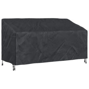 vidaXL Trädgårdsbänksöverdrag Svart 185 x 85 x 65 / 94 cm 210D Oxford-tyg